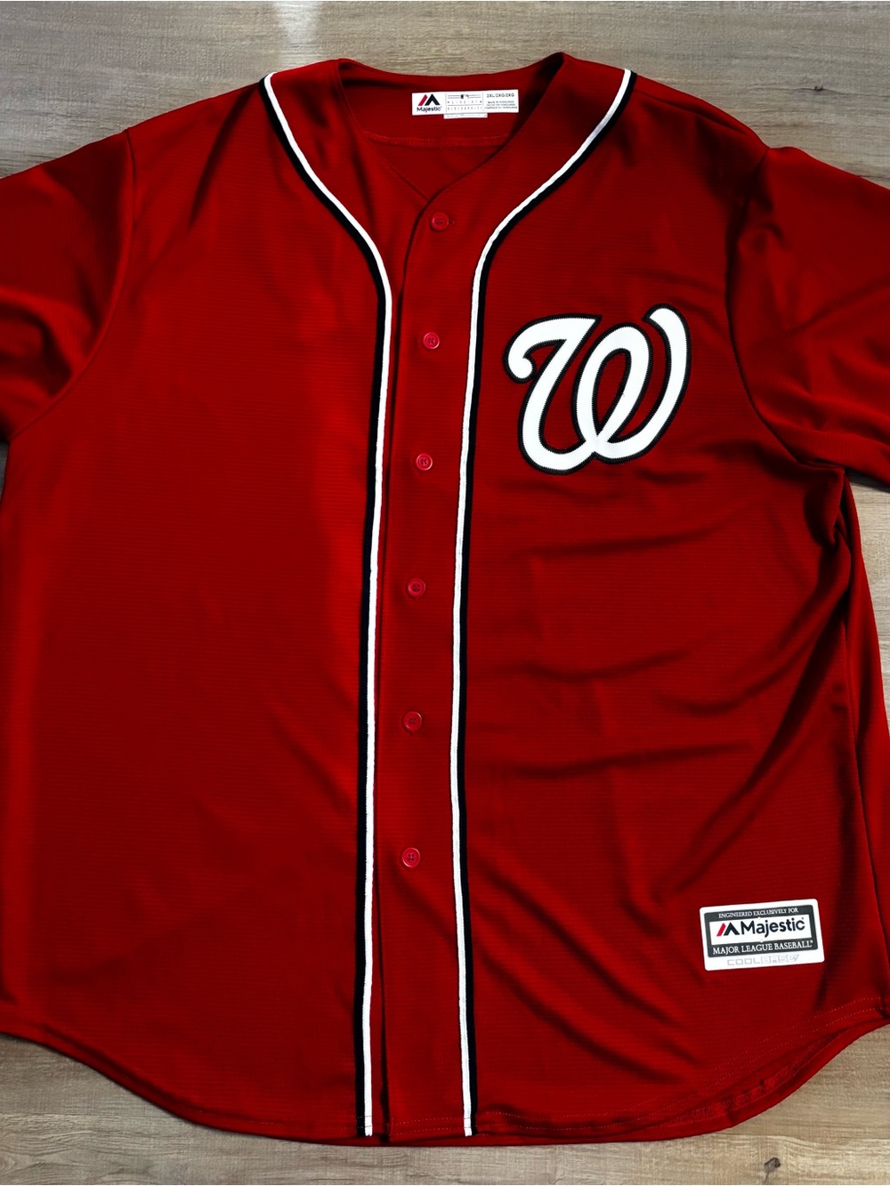 Majestic Red Baseball Jersey Trae Turner